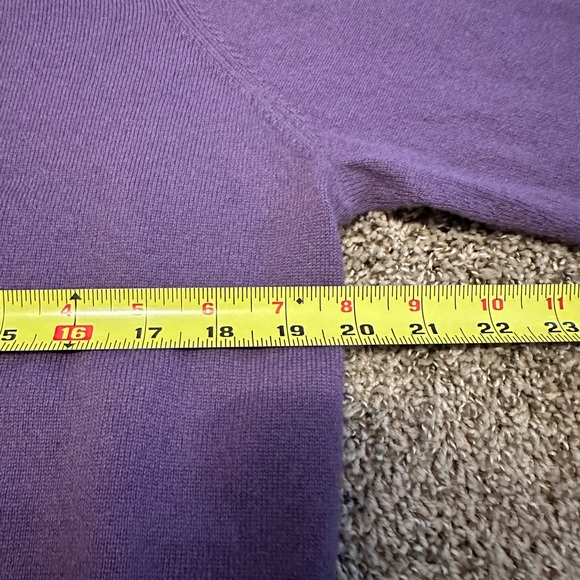 100% Cashmere Purple Lands End Women’s Sweater Size XL - Picture 8 of 10